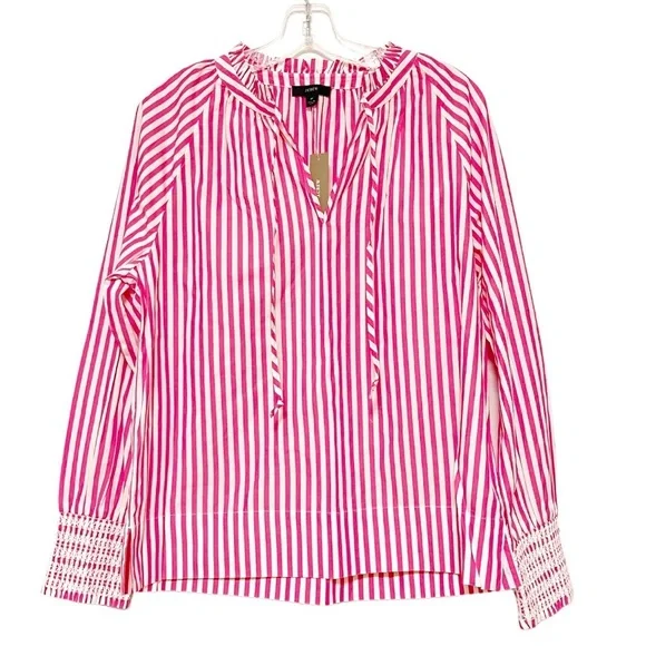 NEW J. Crew Smocked-cuff popover top in stripe
Item AU295 - Picture 2 of 7